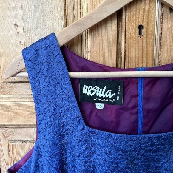 Vintage Ursula of Switzerland 16 Dress USA Metallic Mermaid Shimmer Sleeveless - Picture 3 of 11